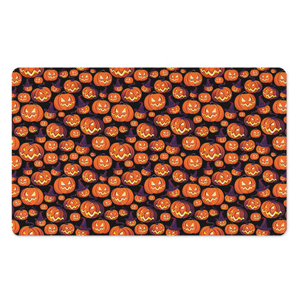Halloween Pumpkin Witch Pattern Print Polyester Doormat