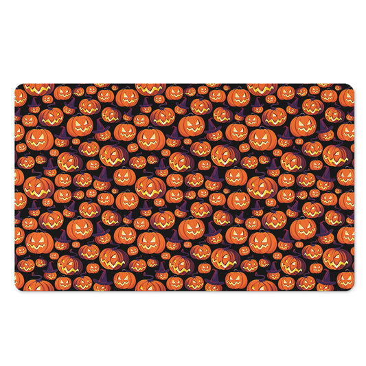 Halloween Pumpkin Witch Pattern Print Polyester Doormat