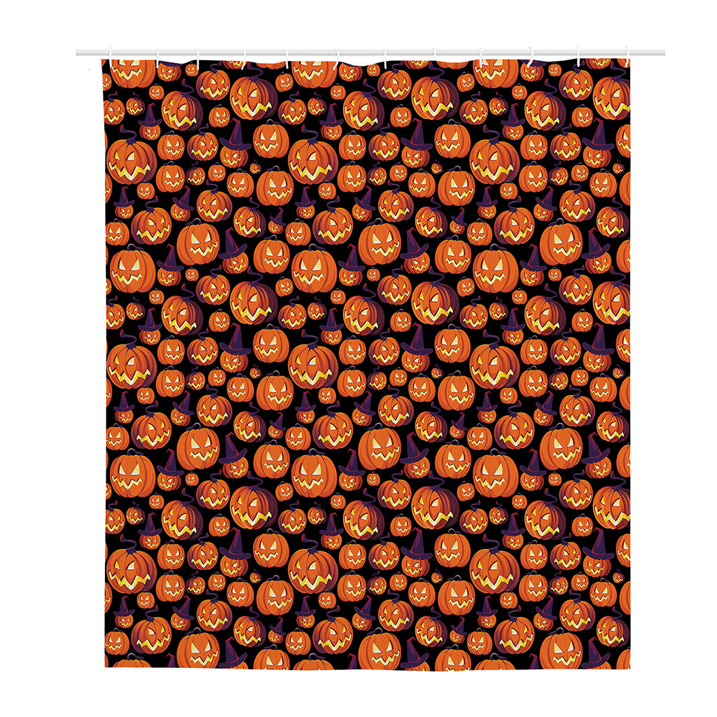 Halloween Pumpkin Witch Pattern Print Polyester Shower Curtain