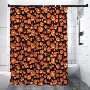 Halloween Pumpkin Witch Pattern Print Premium Shower Curtain