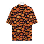 Halloween Pumpkin Witch Pattern Print Rayon Hawaiian Shirt