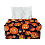 Halloween Pumpkin Witch Pattern Print Rectangle Tissue Box Cover
