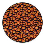 Halloween Pumpkin Witch Pattern Print Round Floor Mat
