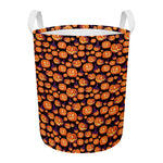 Halloween Pumpkin Witch Pattern Print Round Laundry Basket