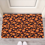 Halloween Pumpkin Witch Pattern Print Rubber Doormat