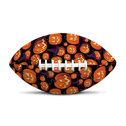 Halloween Pumpkin Witch Pattern Print Rugby Ball