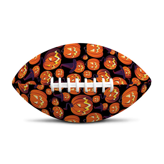 Halloween Pumpkin Witch Pattern Print Rugby Ball