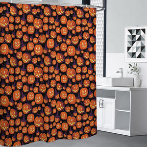 Halloween Pumpkin Witch Pattern Print Shower Curtain