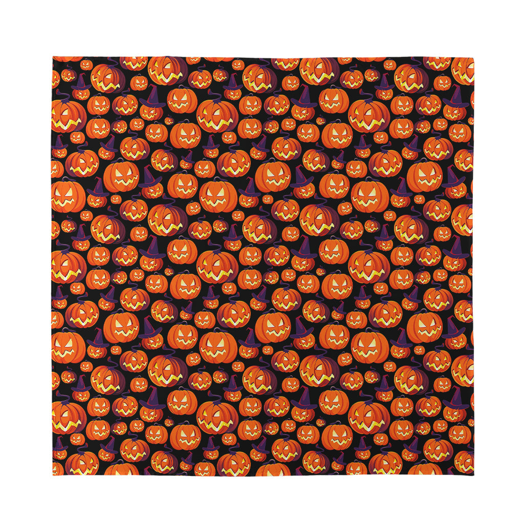 Halloween Pumpkin Witch Pattern Print Silk Bandana
