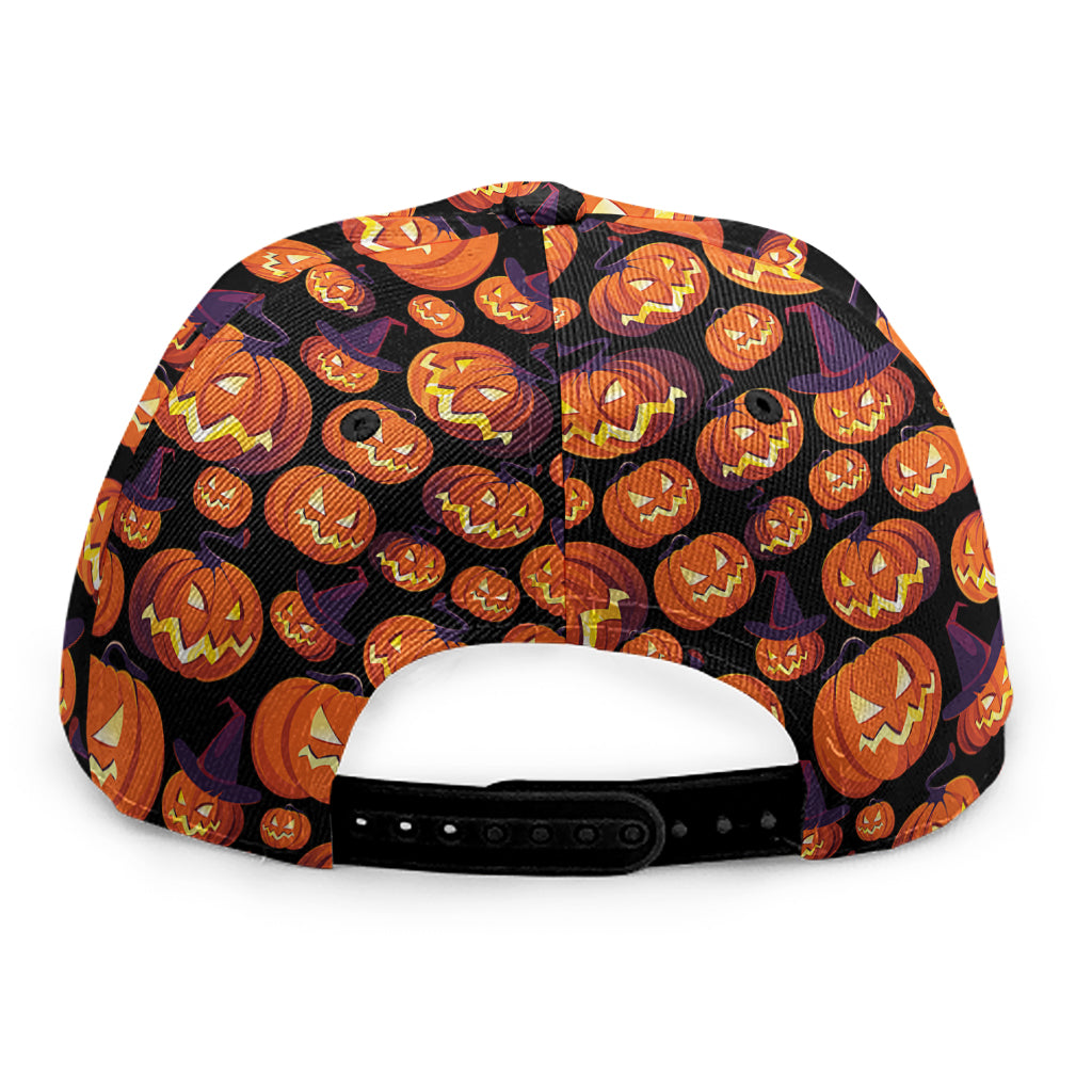 Halloween Pumpkin Witch Pattern Print Snapback Cap