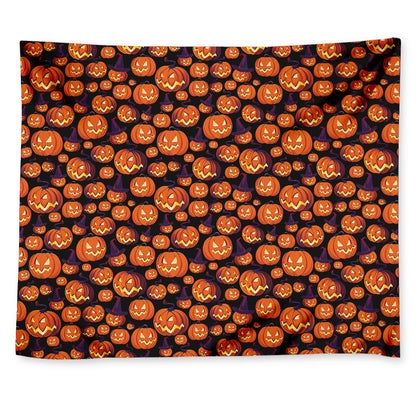Halloween Pumpkin Witch Pattern Print Tapestry
