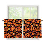 Halloween Pumpkin Witch Pattern Print Tier Curtains