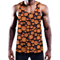 Halloween Pumpkin Witch Pattern Print Men's Workout Tank Top