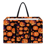 Halloween Pumpkin Witch Pattern Print Utility Tote Bag
