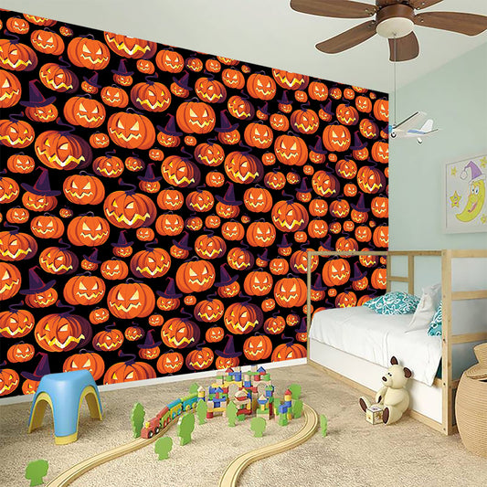 Halloween Pumpkin Witch Pattern Print Wall Sticker