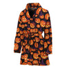 Halloween Pumpkin Witch Pattern Print Women's Bathrobe