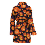 Halloween Pumpkin Witch Pattern Print Women's Bathrobe