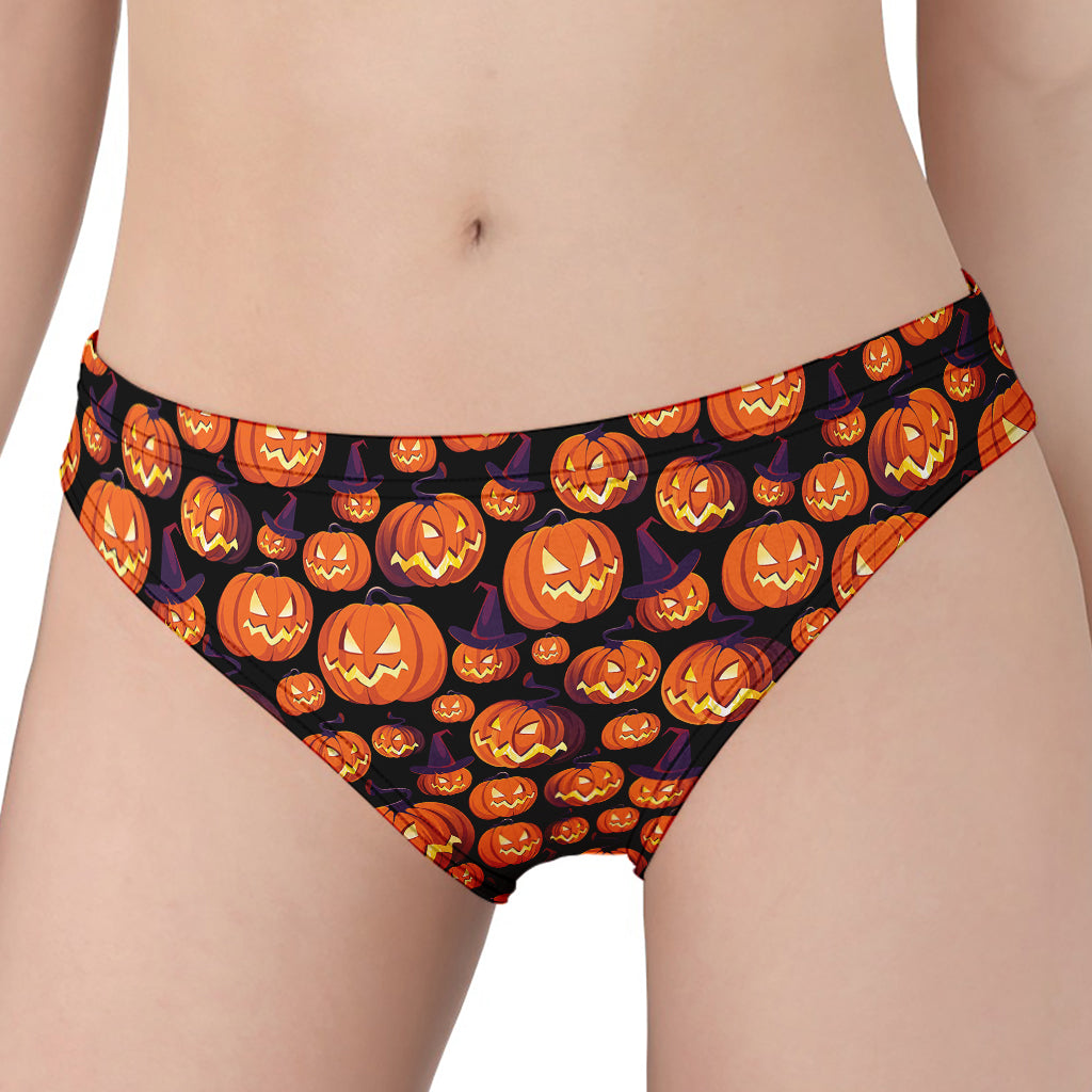 Halloween Pumpkin Witch Pattern Print Women's Panties