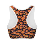 Halloween Pumpkin Witch Pattern Print Women's Sports Bra