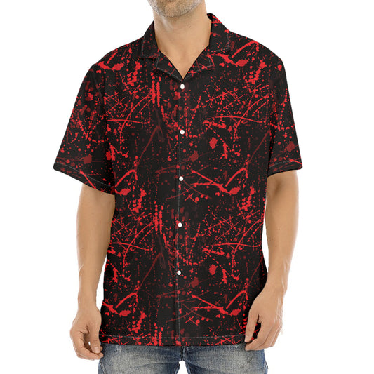 Halloween Red Blood Print Aloha Shirt