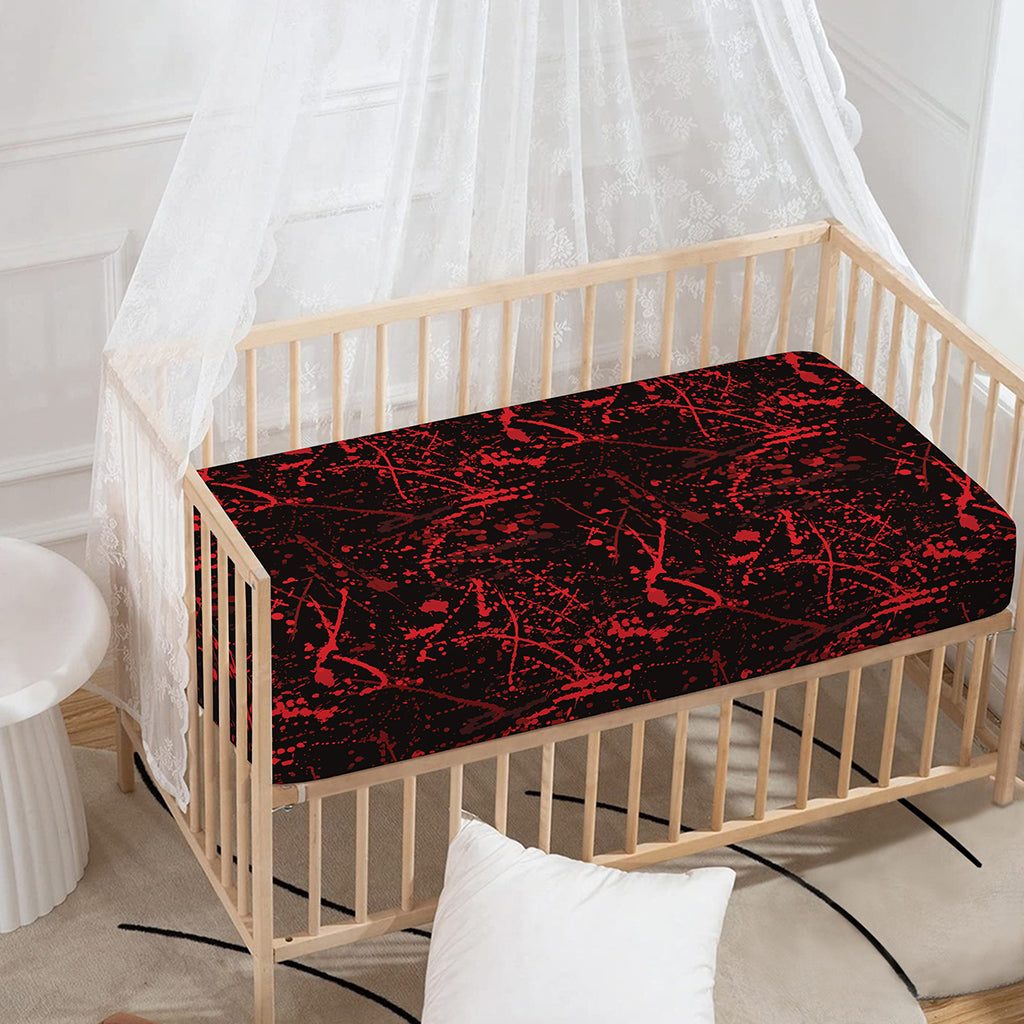 Halloween Red Blood Print Baby Crib Sheet