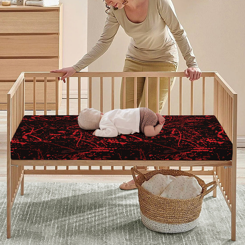 Halloween Red Blood Print Baby Crib Sheet