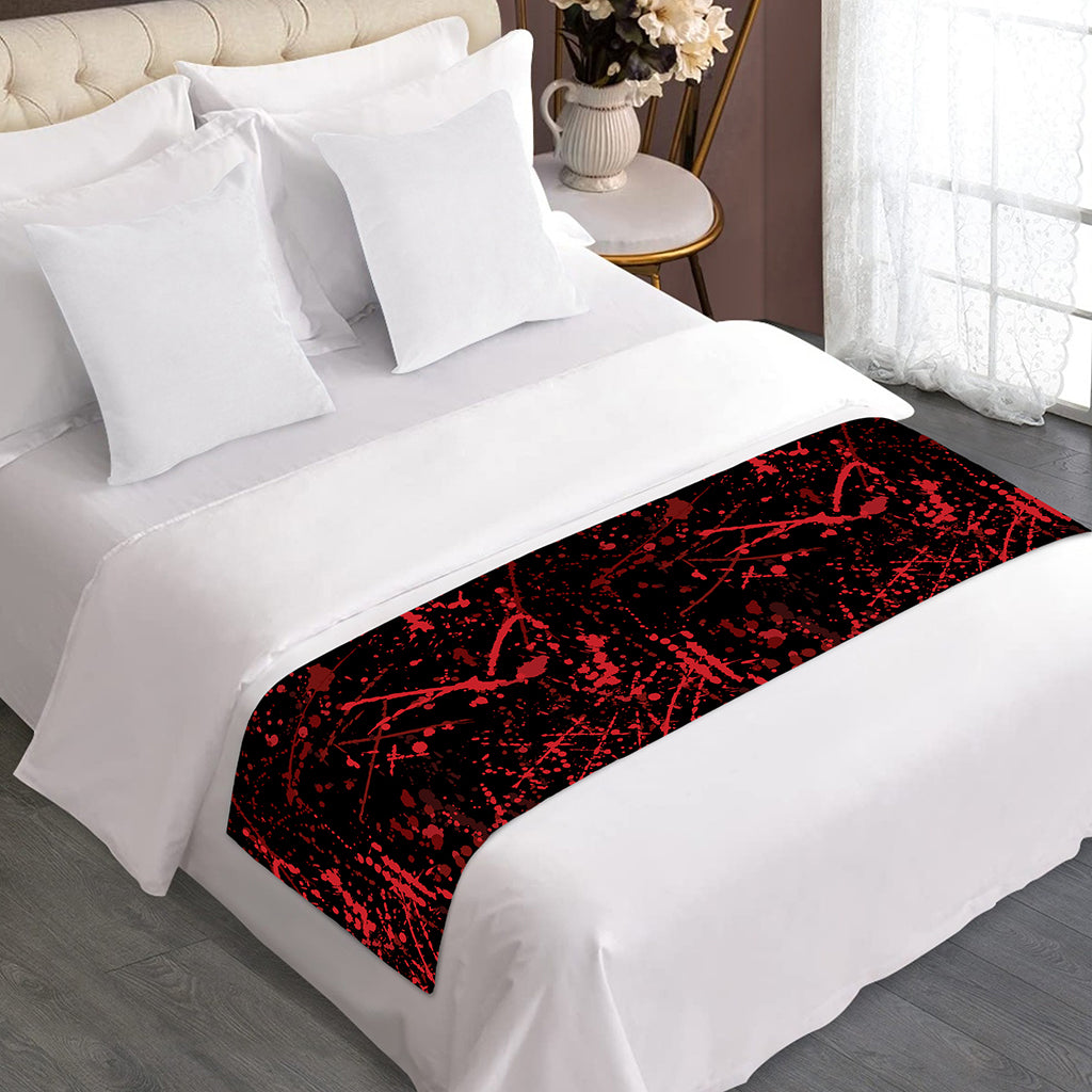Halloween Red Blood Print Bed Runner