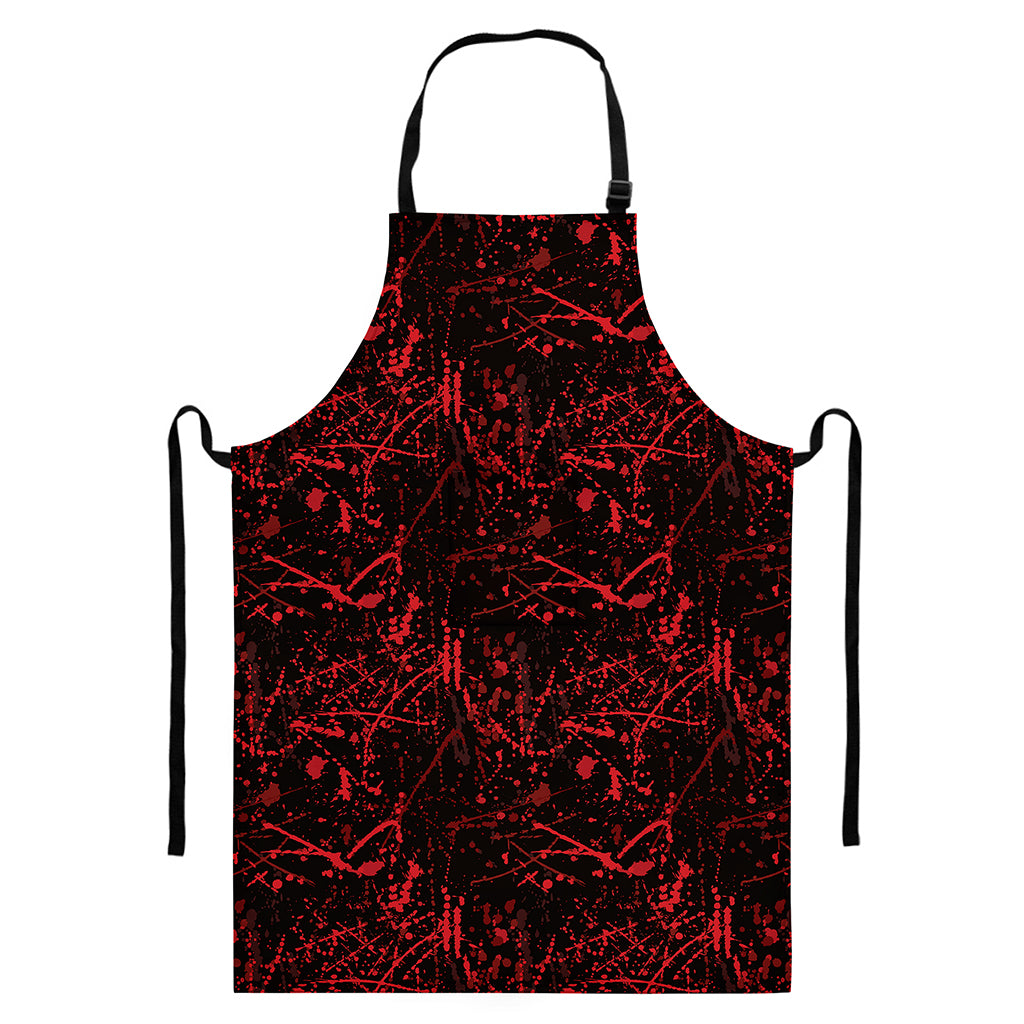 Halloween Red Blood Print Bib Apron With Pocket