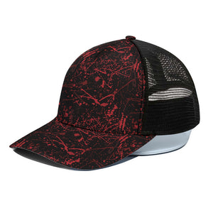 Halloween Red Blood Print Black Mesh Trucker Cap