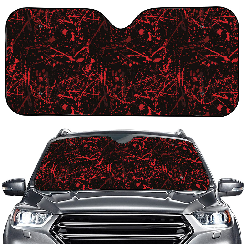 Halloween Red Blood Print Car Windshield Sun Shade