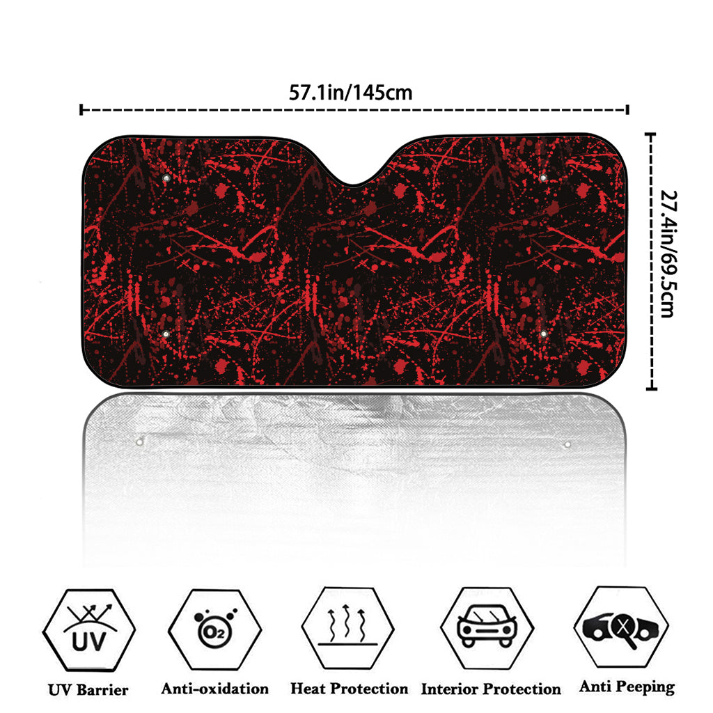 Halloween Red Blood Print Car Windshield Sun Shade