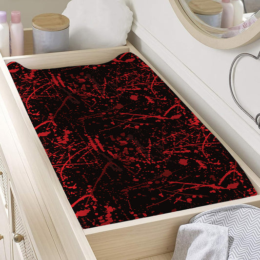 Halloween Red Blood Print Changing Pad Cover