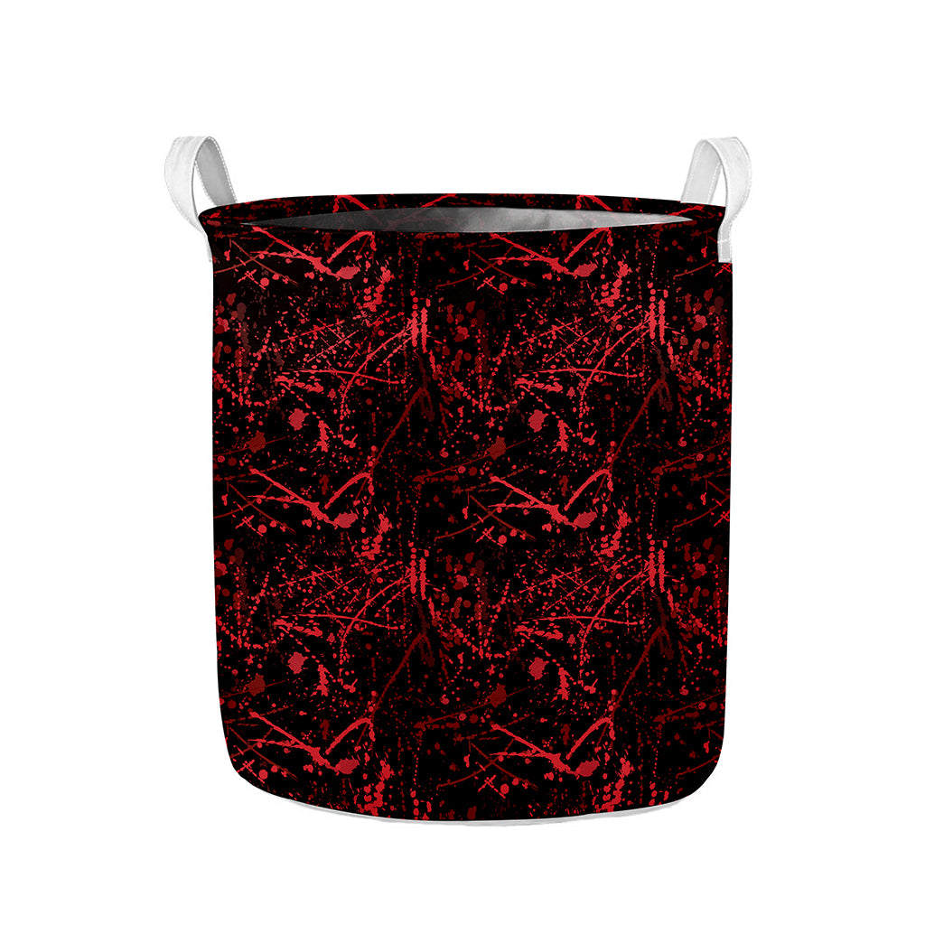 Halloween Red Blood Print Collapsible Laundry Basket