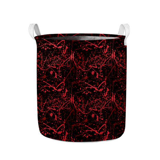 Halloween Red Blood Print Collapsible Laundry Basket
