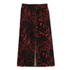 Halloween Red Blood Print Cotton Front Slit Maxi Skirt