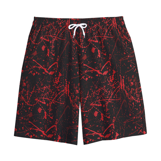 Halloween Red Blood Print Cotton Shorts
