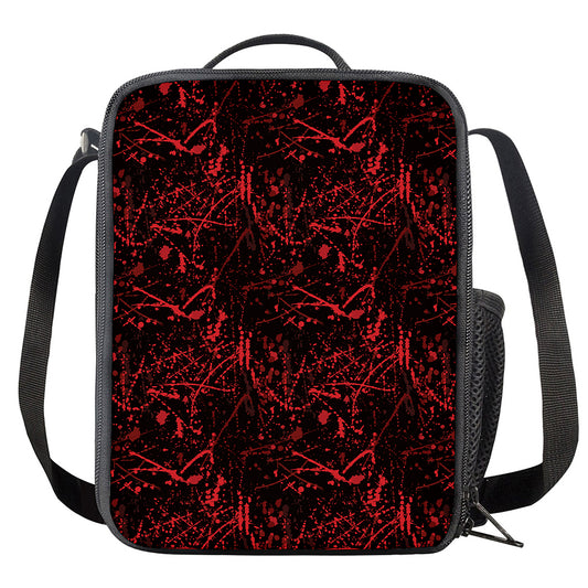 Halloween Red Blood Print Crossbody Lunch Bag