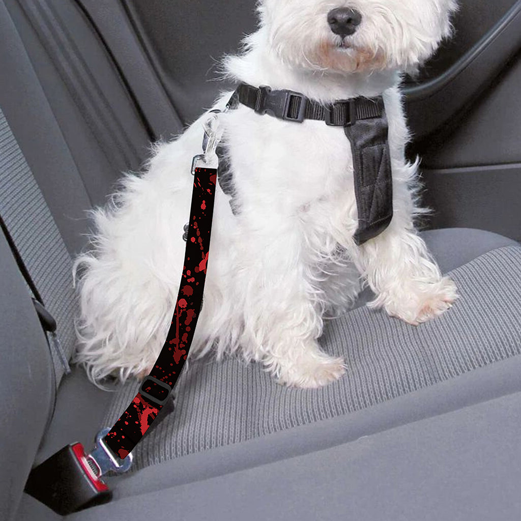 Halloween Red Blood Print Dog Seat Belt