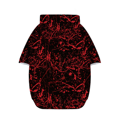 Halloween Red Blood Print Dog Zip Up Hoodie