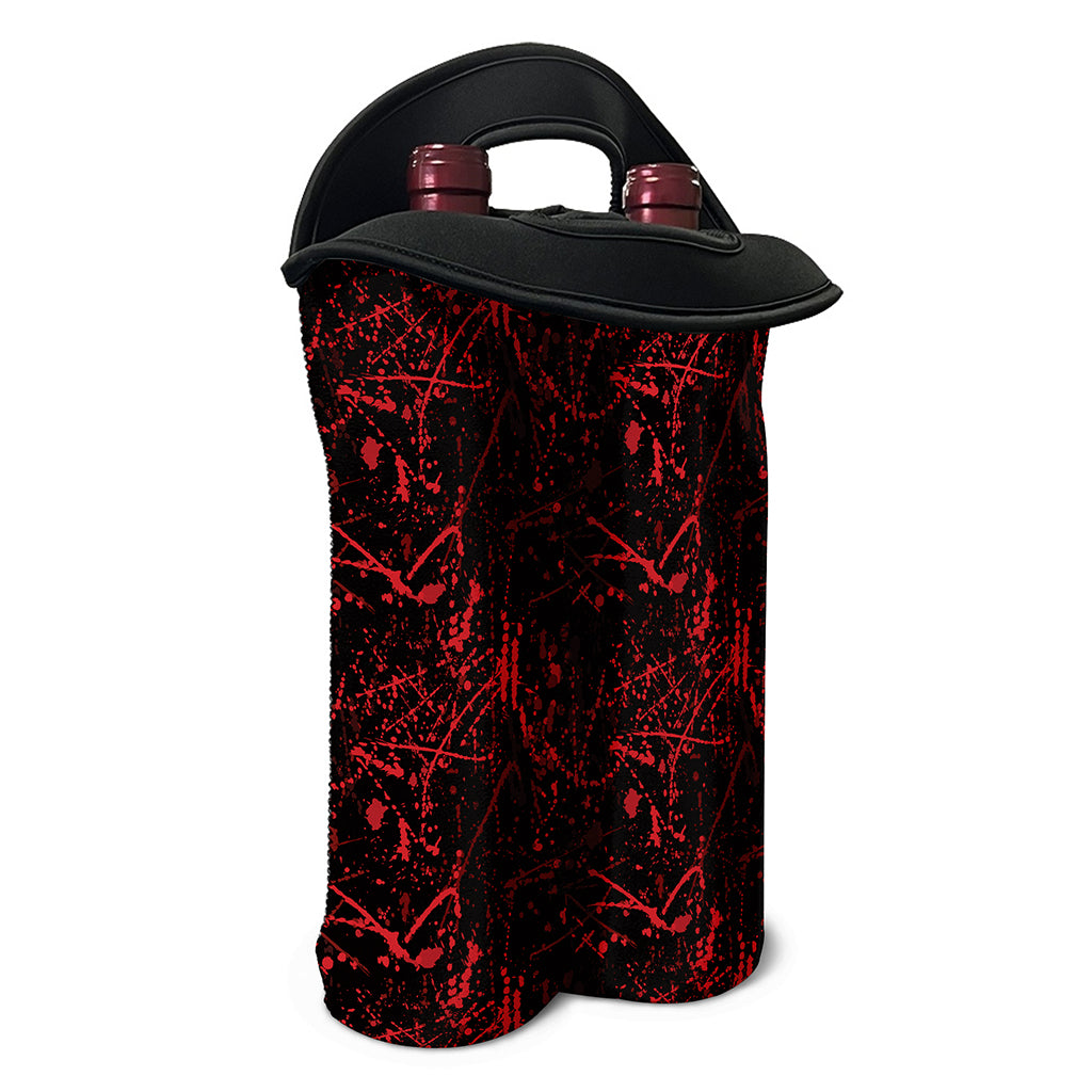 Halloween Red Blood Print Double Neoprene Wine Tote