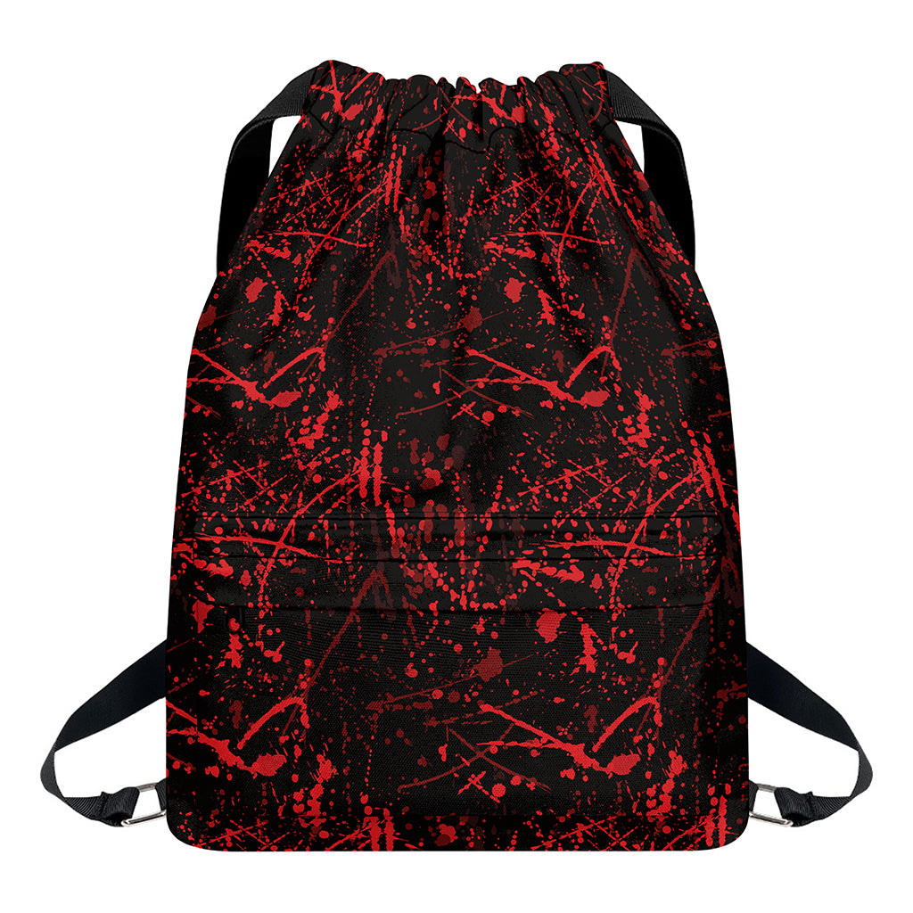Halloween Red Blood Print Drawstring Backpack