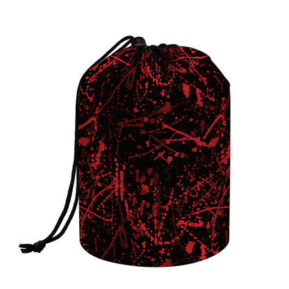 Halloween Red Blood Print Drawstring Makeup Bag