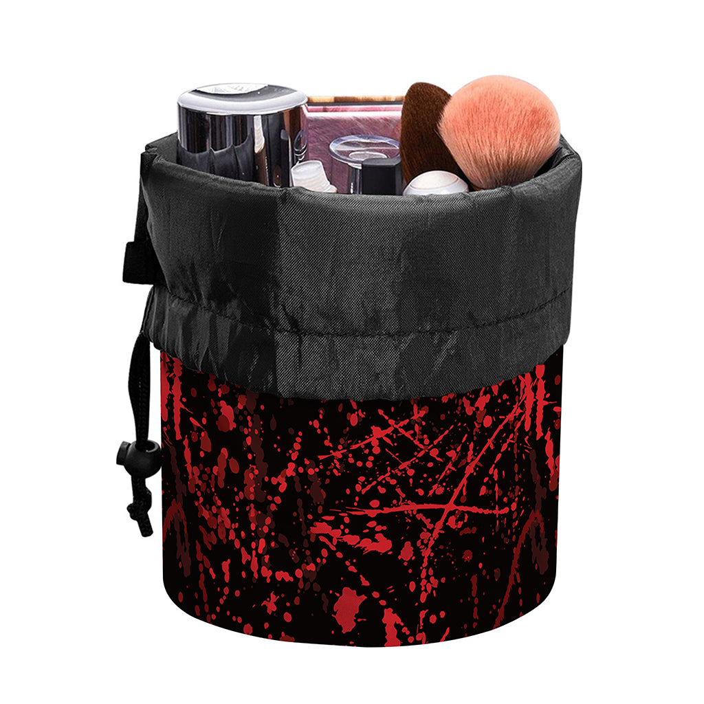 Halloween Red Blood Print Drawstring Makeup Bag