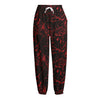 Halloween Red Blood Print Fleece Lined Knit Pants