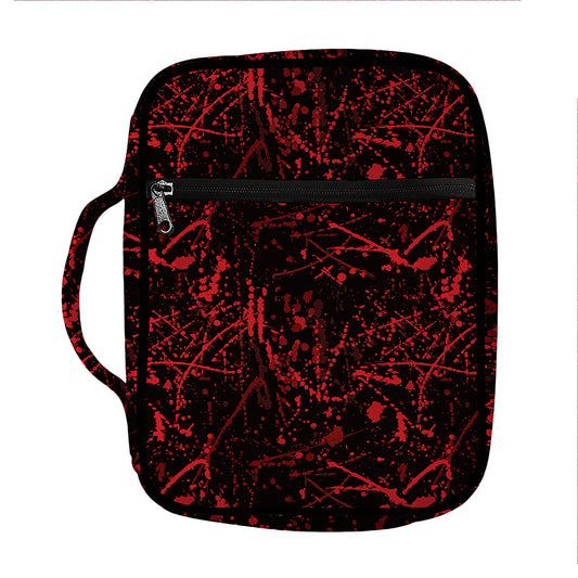 Halloween Red Blood Print Front Pocket Bible Bag