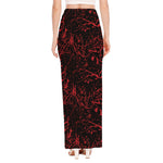 Halloween Red Blood Print High Slit Maxi Skirt