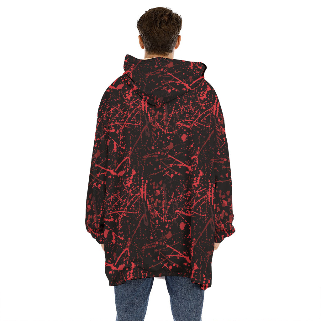 Halloween Red Blood Print Hoodie Blanket