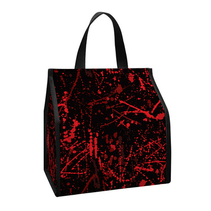 Halloween Red Blood Print Insulated Lunch Tote