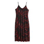 Halloween Red Blood Print Jersey Midi Cami Dress