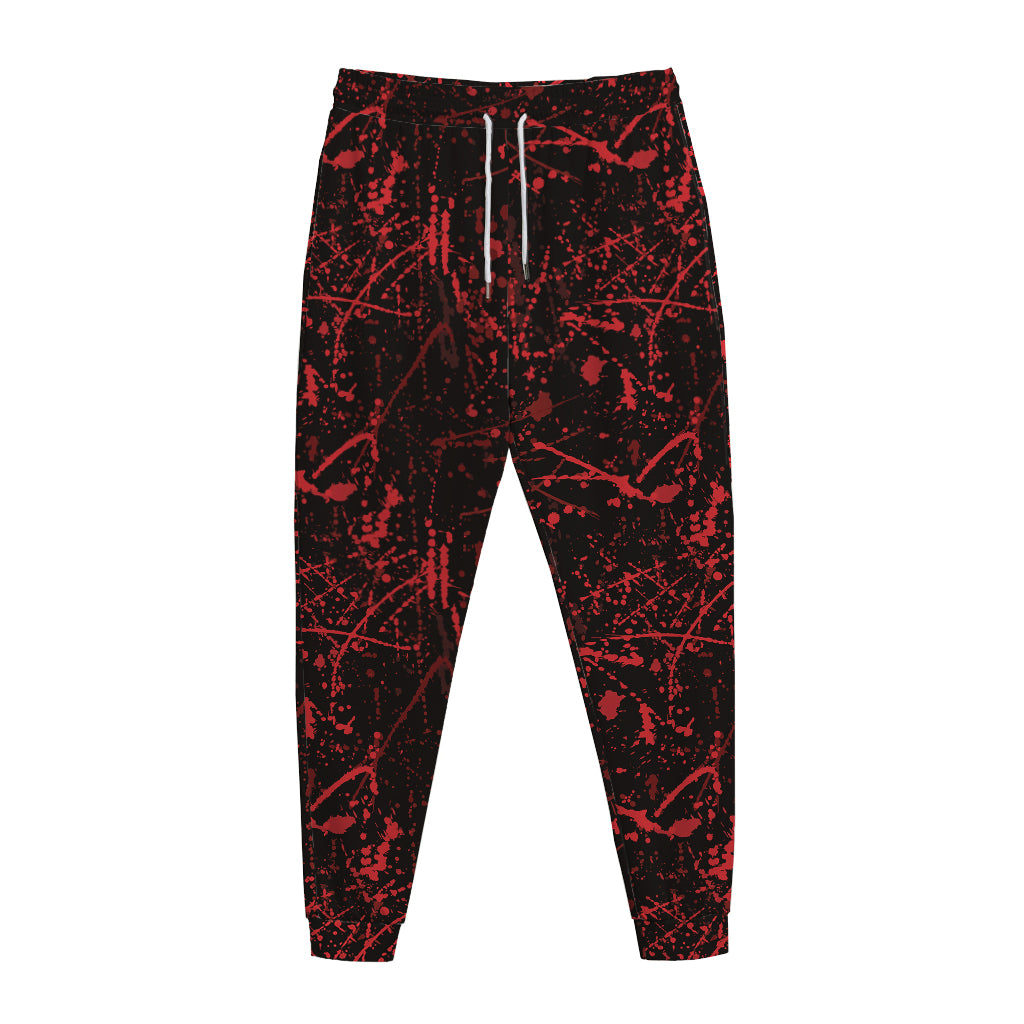 Halloween Red Blood Print Jogger Pants